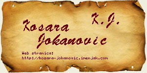 Kosara Jokanović vizit kartica